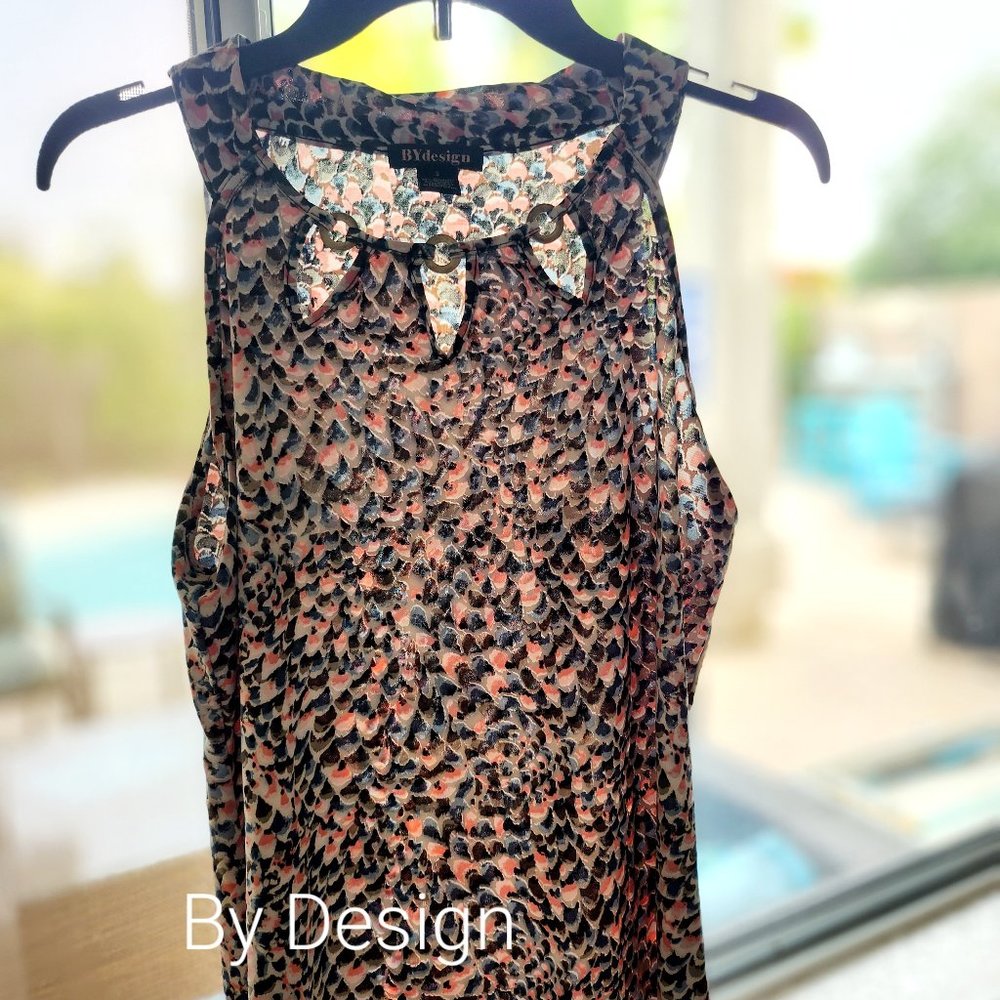 Floral Tank with peek-a-boo cut outs